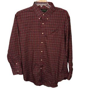 Men's Lauren Ralph Lauren‎ Long Sleeve Button Up Plaid Shirt Size 18 34/35